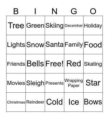 Christmas Bingo Card