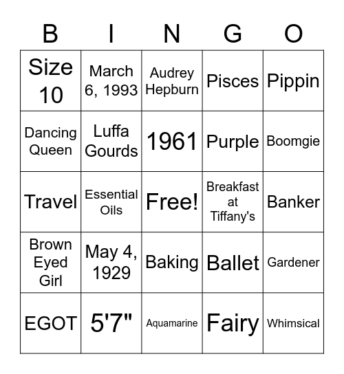 Boomgie Bingo Card