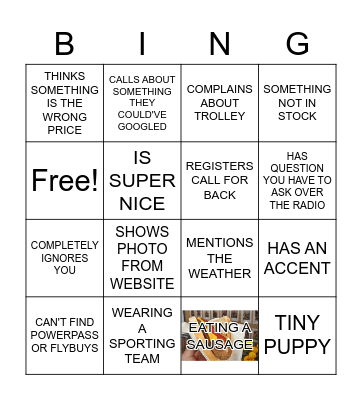 CUSTOMER BINGO Card