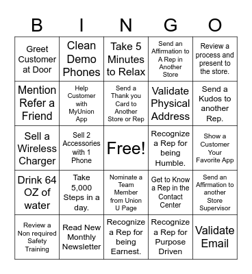 Cheyenne Customer Service Bingo Card