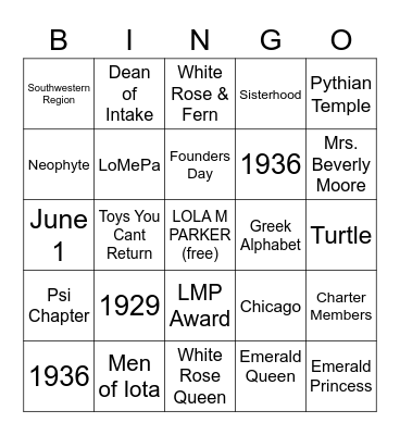 LoMePa Love Bingo Card