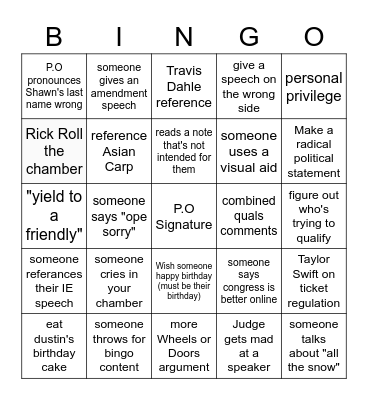 2023 Stuco Bingo Card