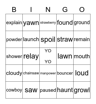 Vowel Combo City Bingo Card