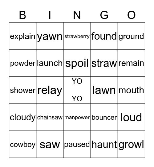 Vowel Combo City Bingo Card