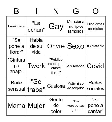 Fat Bingo Card