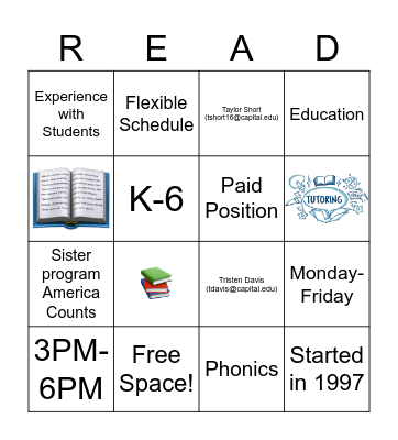 What is America Reads? Bingo Card