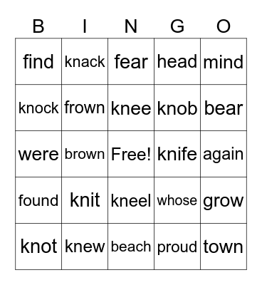 OG BINGO #52 (kn) Bingo Card
