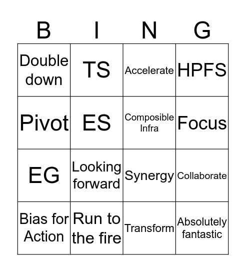 HPEngo Bingo Card