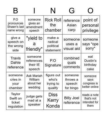 2023 Stuco Bingo Card