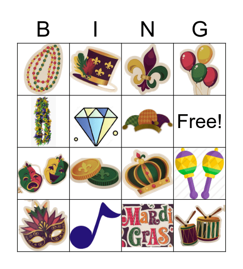 Loe Mardi Gras Bingo Card