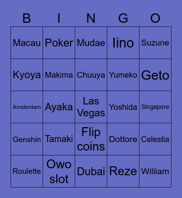 Memi's Bingo Card