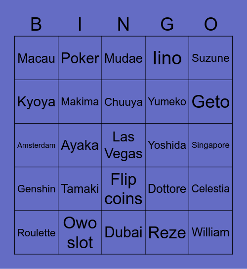 Memi's Bingo Card