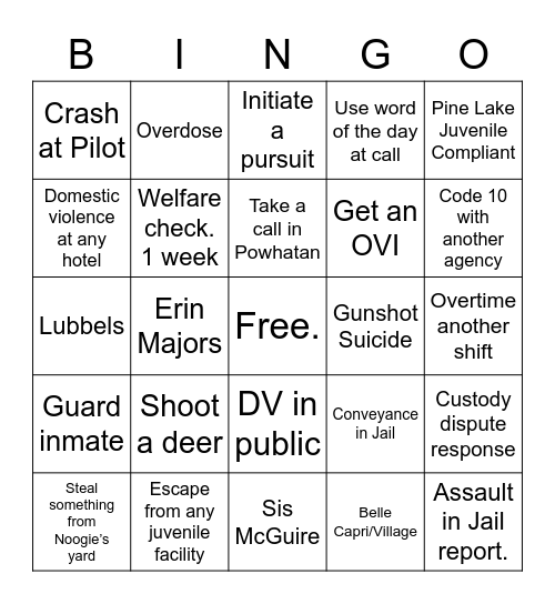 A Team Bingo Sheet Bingo Card