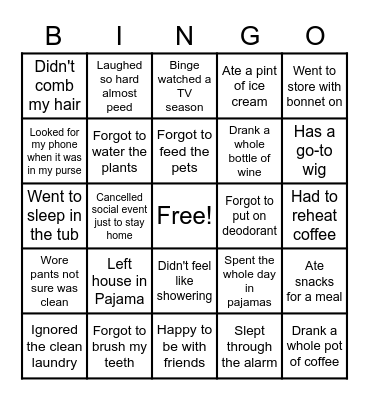 Hot Mess Bingo Card