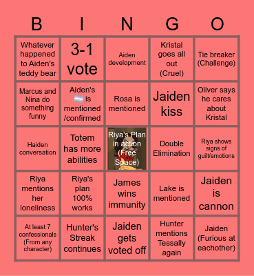 Disventure Camp 11 Bingo Card