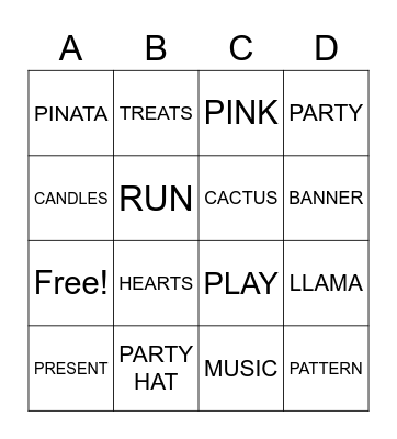 A Whole Llama Fun Bingo Card