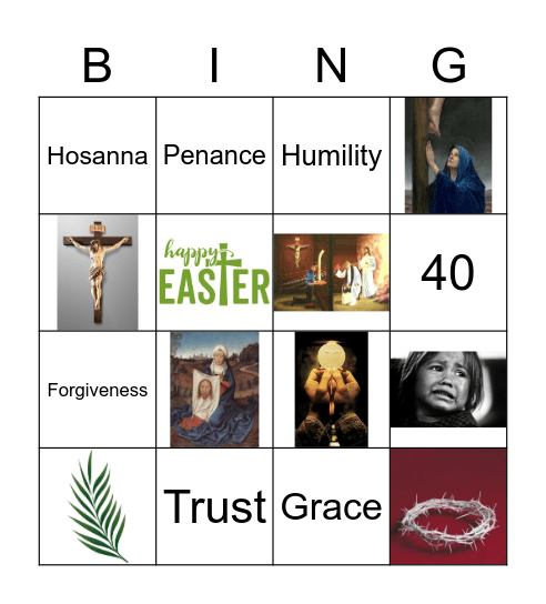 Lenten Bingo Card