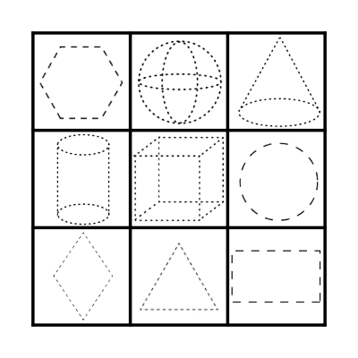 2D and 3D Shapes Bingo Card