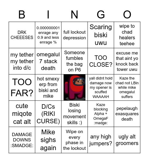 TOP RECLEAR (NOPE EDITION) + biski-is-cool Bingo Card