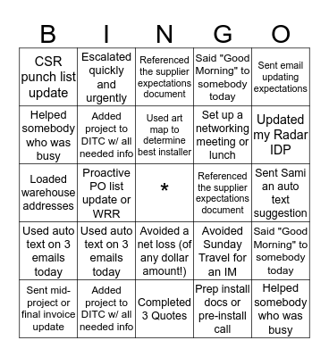 D&I Christmas Bingo Card
