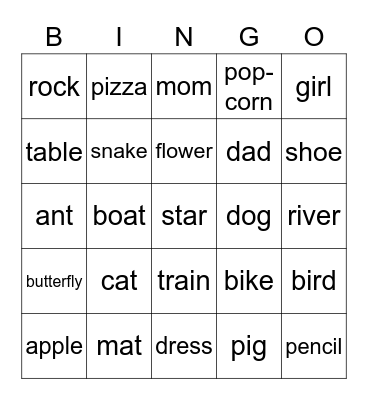 Living and Non-Living things Bingo Card