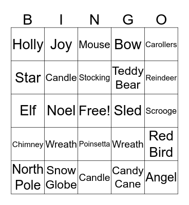 Holiday Bingo Card