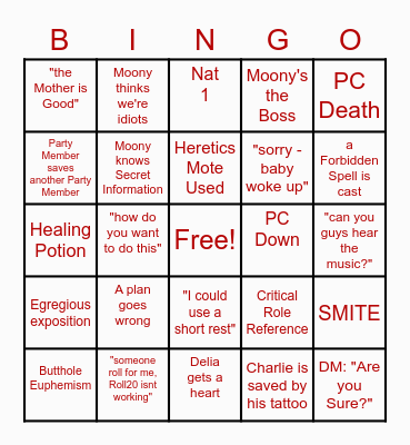 DND Bingo Card