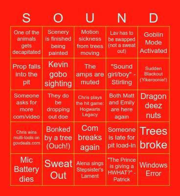 Sounderella Tech Bingo Card