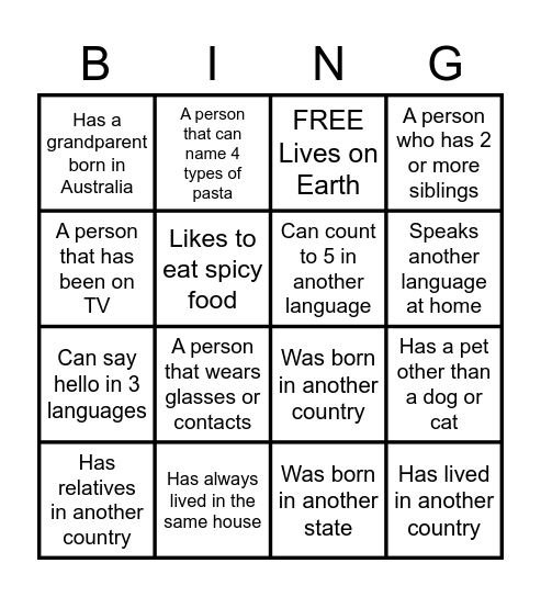 We Celebrate Our Class Diversity! Bingo Card