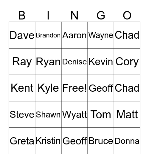 Dirty Bingo Card