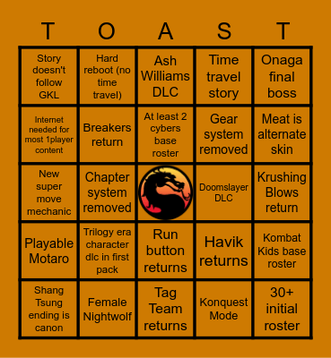 MK12 Bingo Card