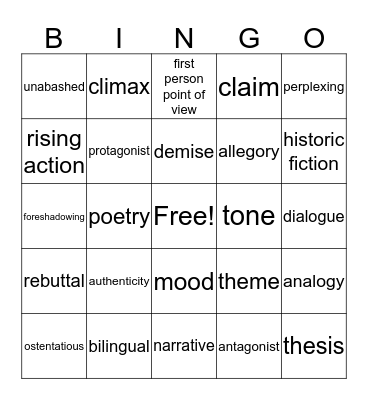 Midterm Exam BINGO Card