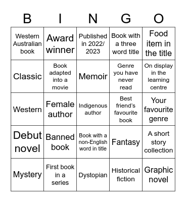 Independent Reading Bingo Card