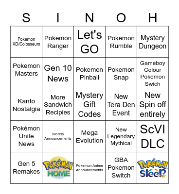 Pokémon Presents Larvy Bingo Card