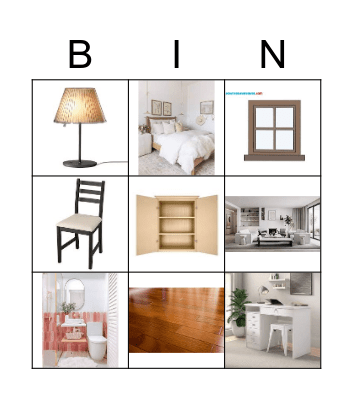 HOUSE AND FURNITURE Bingo Card