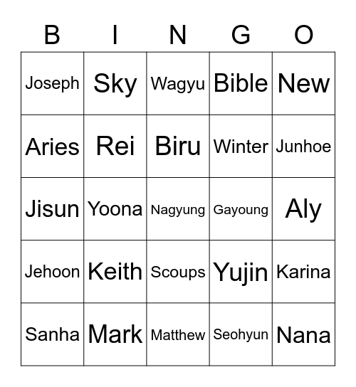 Shashana Bingo Card