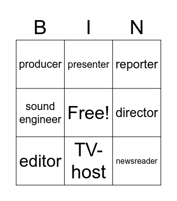 Media jobs Bingo Card