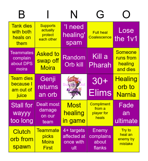 Moira Bingo Card