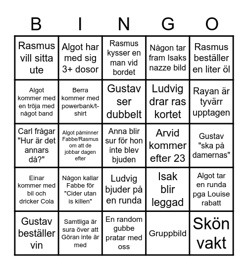 Hirschen bingo Card