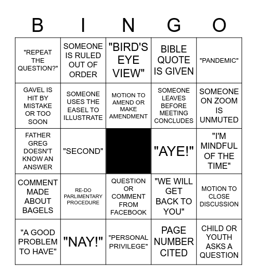 ANNUAL MEETING Bingo Card