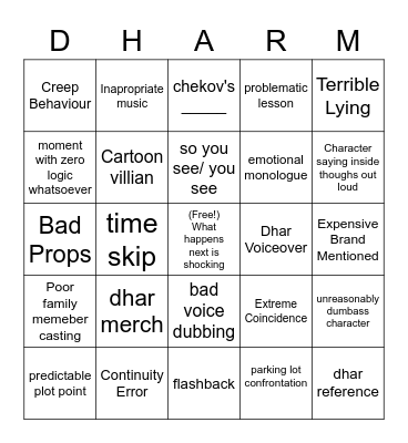 Dhar Mann Bingo Moatija Bingo Card