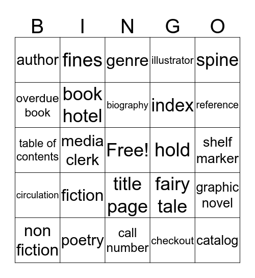 LIBRARY BINGO Card