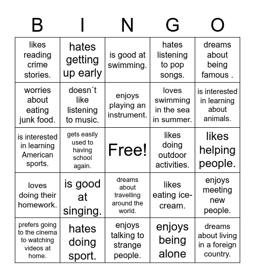 Find someone who .... Bingo Card