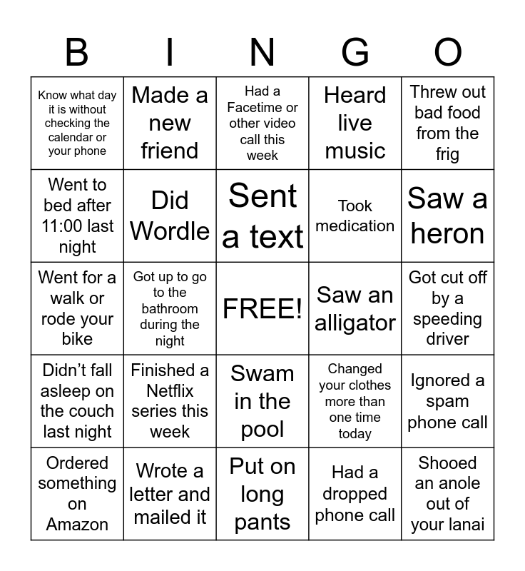 70th birthday party Bingo Card