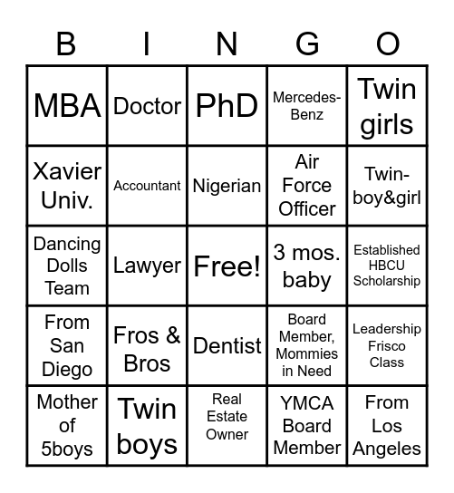 Get to Know PNM Bingo Card