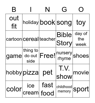 As A child what was your favorite Bingo Card