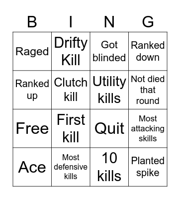 YebisuPengin Valorant Bingo Card