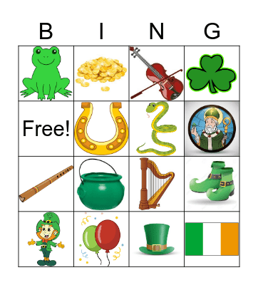 St. Patrick's Day Bingo Card