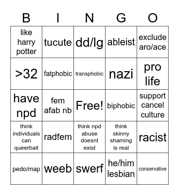 graveboy dni Bingo Card