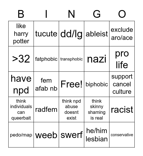 graveboy dni Bingo Card
